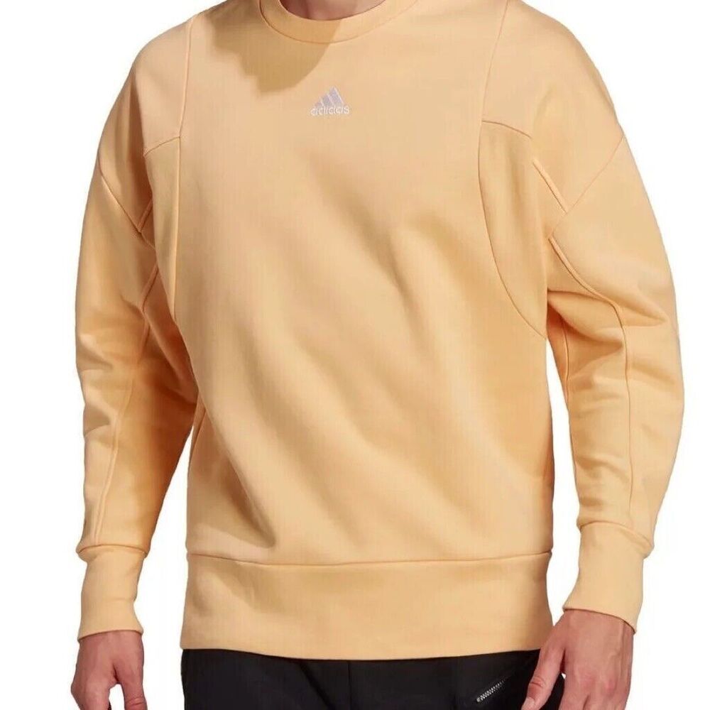 Adidas Internal Studio Lounge Pullover Crew Sweatshirt M Pulse Amber HI0769